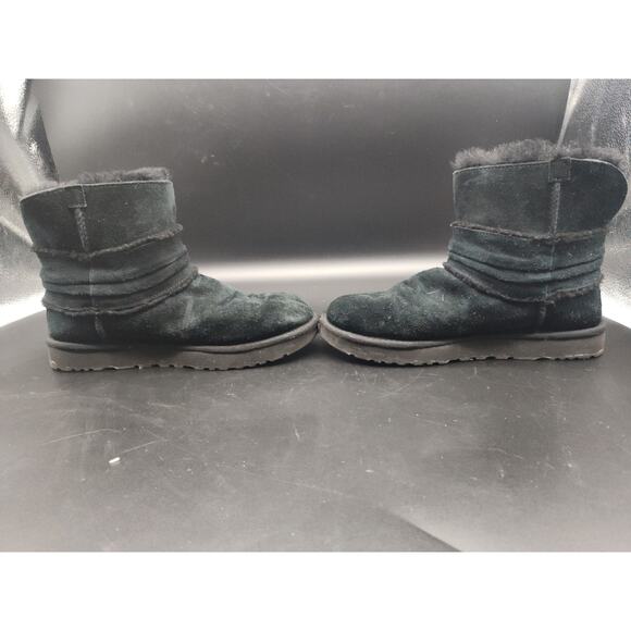 UGG Black Slouch Suede Sheepskin Boots Women’s Size 10 Style 1095701 - Picture 5 of 6